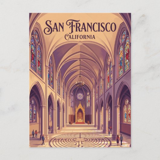 Kathedrale von Grace USA Postkarte (Vorderseite)