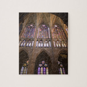 Kathedrale von Leon, Innenraum-Buntglasfenster Puzzle