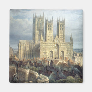 Kathedrale von Lincoln aus dem Nordwesten, c.1850 Magnet