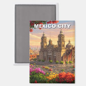 Kathedrale von Mexiko Magnet (Vorderseite/Rückseite)