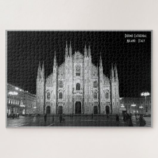 Kathedrale von Milano - Italien - Schwarzweiß-Foto Puzzle (Horizontal)