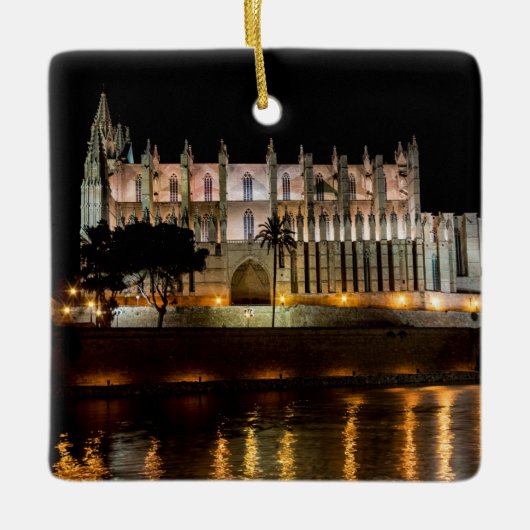 Kathedrale von Palma de Mallorca am Abend - Spanie Keramikornament (Vorderseite)