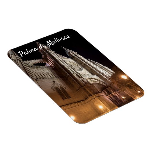Kathedrale von Palma de Mallorca am Abend - Spanie Magnet (Rechte Seite)