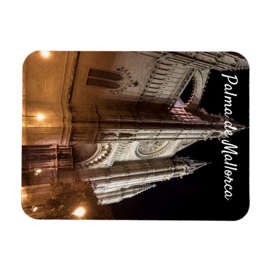 Kathedrale von Palma de Mallorca am Abend - Spanie Magnet (Horizontal)