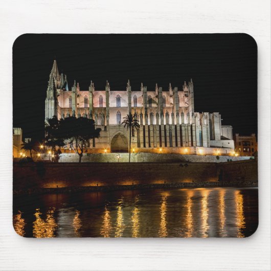 Kathedrale von Palma de Mallorca am Abend - Spanie Mousepad (Vorne)