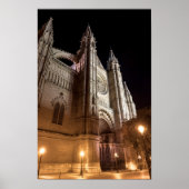 Kathedrale von Palma de Mallorca am Abend - Spanie Poster (Vorne)