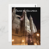 Kathedrale von Palma de Mallorca am Abend - Spanie Postkarte (Vorne/Hinten)