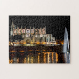 Kathedrale von Palma de Mallorca am Abend - Spanie Puzzle