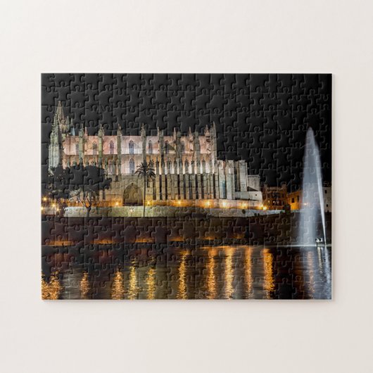 Kathedrale von Palma de Mallorca am Abend - Spanie Puzzle (Horizontal)