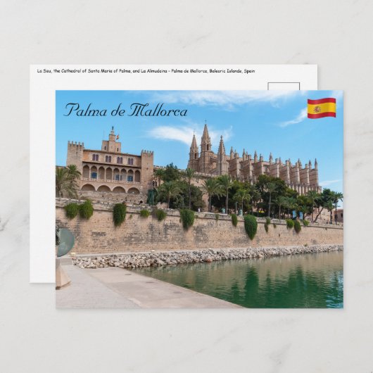 Kathedrale von Palma de Mallorca und Almudaina Postkarte (Vorne/Hinten)