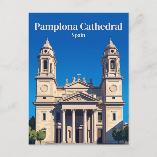 Kathedrale von Pamplona Spanien Postkarte (Vorderseite)