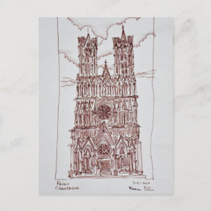 Kathedrale von Reims   Champagne Region, Frankreic Postkarte