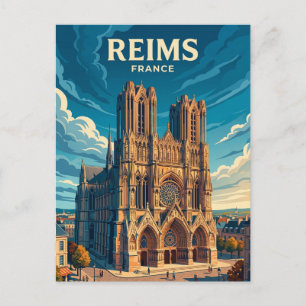 Kathedrale von Reims Frankreich Postkarte
