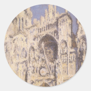 Kathedrale von Rouen, Harmonie in Blau und Gold vo Runder Aufkleber
