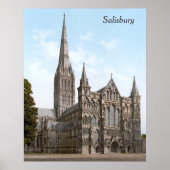 Kathedrale von Salisbury in England (c. 1900) Poster (Vorne)