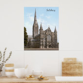 Kathedrale von Salisbury in England (c. 1900) Poster (Küche)