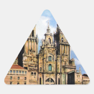 Kathedrale von Santiago Compostela Von ,(Zu Dreieckiger Aufkleber