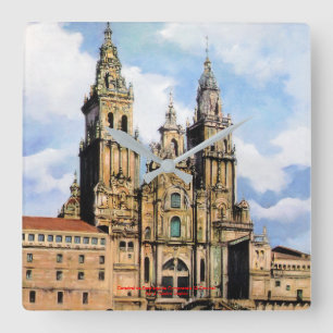 Kathedrale von Santiago Compostela Von ,(Zu Quadratische Wanduhr