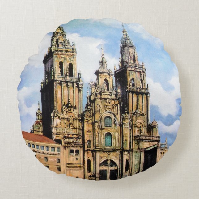 Kathedrale von Santiago Compostela Von ,(Zu Rundes Kissen (Vorderseite)