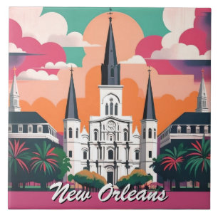 Kathedrale von St. Louis in New Orleans vor lebend Fliese