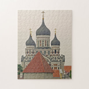 Kathedrale von Tallinn und Turmaussichtspuzzle Puzzle