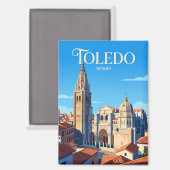 Kathedrale von Toledo Spanien Magnet (Vorderseite/Rückseite)