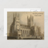 Kathedralen der England Serie: Canterbury 1836 Postkarte (Vorne/Hinten)