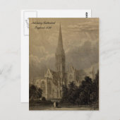 Kathedralen der England Serie: Salisbury 1836 Postkarte (Vorne/Hinten)