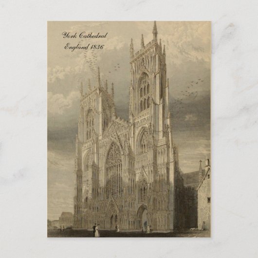 Kathedralen der England Serie: York 1836 Postkarte (Vorderseite)