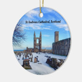 Kathedralen-Ruinen St Andrews Schottland im Schnee Keramik Ornament (Links)