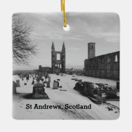 Kathedralen-Ruinen St Andrews Schottland in Schnee Keramikornament