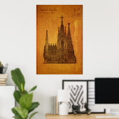 Kathedralen: Sagrada Fam � lia, Barcelona Poster (Heimbüro)