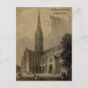 Kathedralen von England Serie: Salisbury 1836 Postkarte
