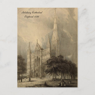 Kathedralen von England Serie: Salisbury 1836 Postkarte