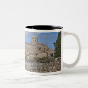 Kathedralen von Salamanca, vom Puente Romano aus g Zweifarbige Tasse