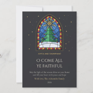 Kathedralglas-Familien-Weihnachtskarte Einladung