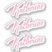 Katherine Decorative Name in Pink x3 Aufkleber (Vorderseite)