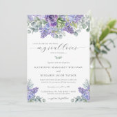 Katherine Floral Lavender Katholic Wedding Einladung (Stehend Vorderseite)
