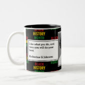 KATHERINE G JOHNSON | Black History Zitat CUSTOM Zweifarbige Tasse (Links)