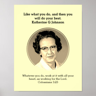 KATHERINE G JOHNSON Quote Custom Scripting BHM Poster