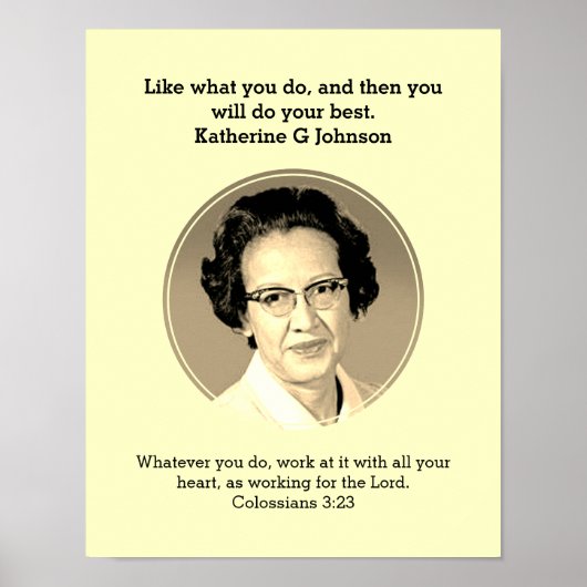 KATHERINE G JOHNSON Quote Custom Scripting BHM Poster (Vorne)