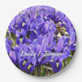 Katherine Hodgkin Irises Lila Frühlingsfloral Pappteller (Vorderseite)