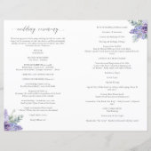 Katherine Lavender Katholic Wedding Mass Program (Rückseite)