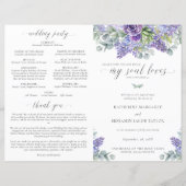 Katherine Lavender Katholic Wedding Mass Program (Vorderseite)