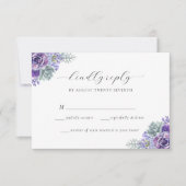 Katherine Lila Floral Script Wedding RSVP Card Karte (Vorderseite)
