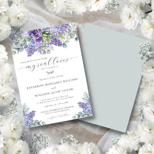 Katherine Lila Florale Christliche Hochzeit Einladung