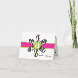 Katherine - Zebra und Hot Pink Dankeskarte