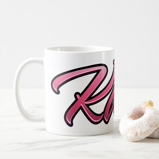 Kathi faded pink Tasse Teetasse Kaffeetasse (Mit Donut)