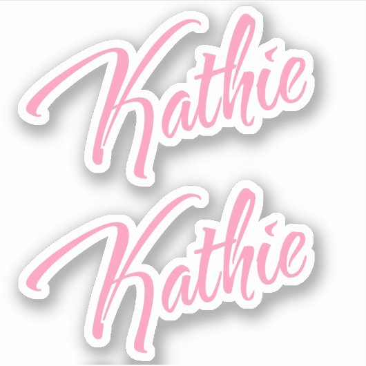 Kathie Pink Name x2 Vinyl Aufkleber (Vorderseite)