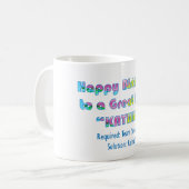 Kathies Geburtstag Kaffeetasse (Vorderseite Links)